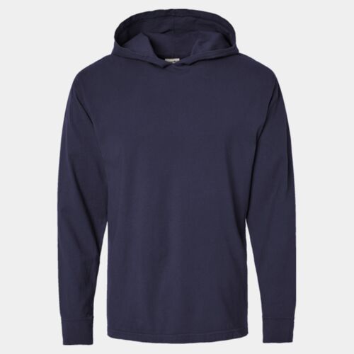 Unisex Garment-Dyed Jersey Hooded Long Sleeve T-Shirt Thumbnail