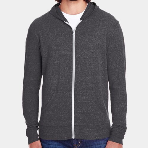Unisex Triblend Full-Zip Lightweight Hooded Sweatshirt Thumbnail