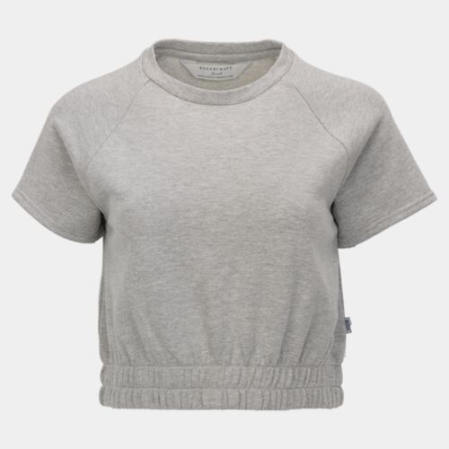 Women's French Terry Short Sleeve Cropped Crewneck Sweatshirt Thumbnail